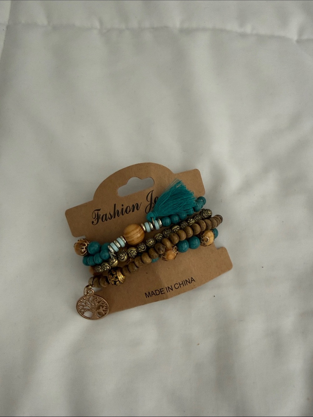 Turquoise and Brown Beaded Stack Bracelet Set - Fashion Jewelry